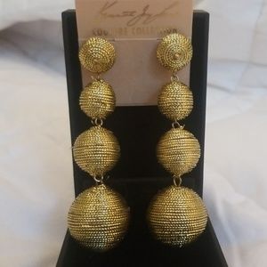 Kenneth Jay Lane gold drop earrings
